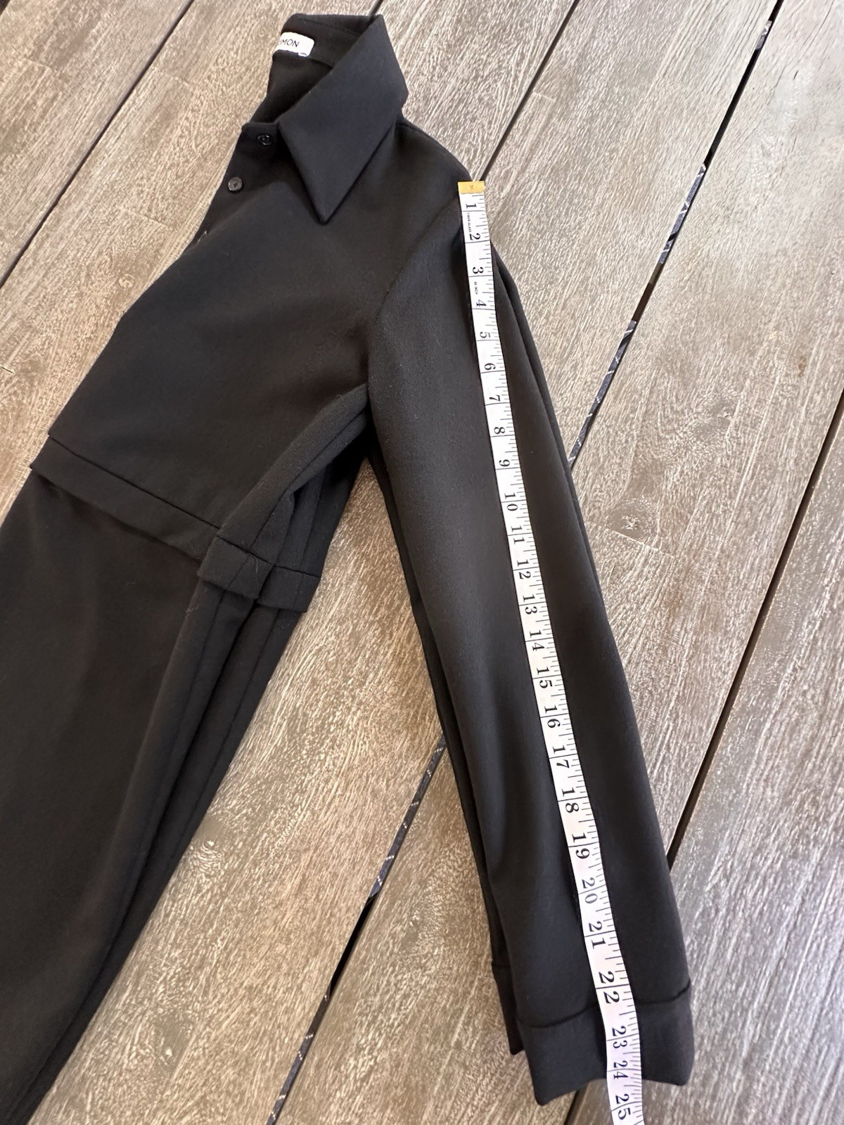 Gat Rimon Black Wool Blend Shirt Dress Size Small made in France Pre-owed Great