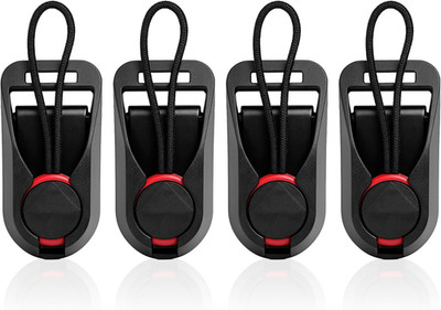 4-Pack Camera Strap Connectors for Quick Release Buckle System - Black