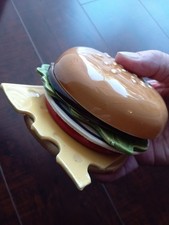 Vintage Ceramic Cheeseburger Coaster Set Jo Anne Marquardt Jam 1979 Pop Art