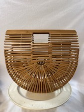 Vintage 1970 s Style Bamboo Clutch Handbag Cage Boho Beach Style
