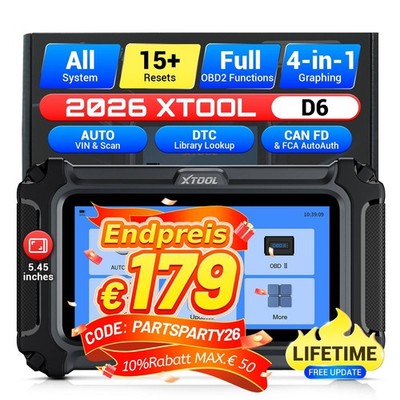 2026 Neu XTOOL D6 KFZ OBD2 Diagnosegerät Lebenslanges kostenloses Online-Update