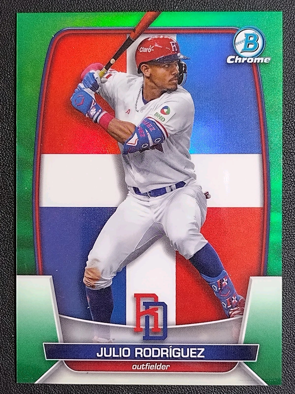 2023 Bowman Chrome JULIO RODRIGUEZ WBC GREEN REFRACTOR  /99 Mariners WBC-27