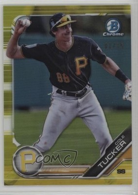 2019 Bowman Chrome Prospects Yellow Refractor 1/75 Cole Tucker Rookie RC tx9