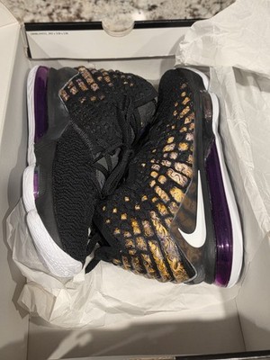 Nike LeBron XVII 17 ''Lakers'' Men's 10 Black/White-Eggplant-Amarillo BQ3177-004