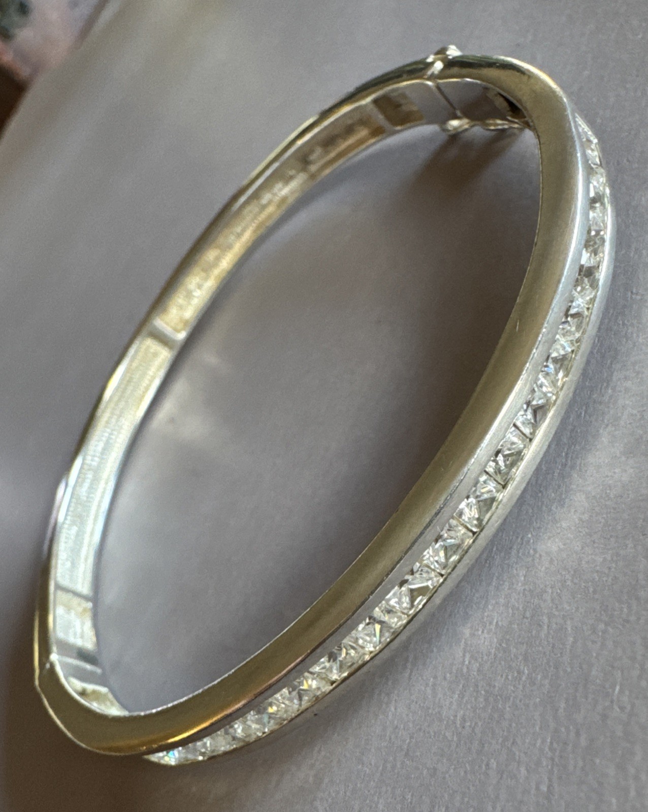 Sterling Silver 925 Hinged Bangle Simple Design S… - image 7