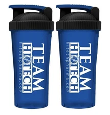 Hi-Tech Pharma Team Protein Powder Mixing Shaker Bottle 25 oz - 2 Pack