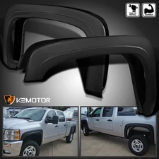 Fits 2007-2013 Chevy Silverado 1500 2500HD Factory Style Black Fender Flares 4PC