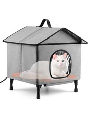 Heated Cat House for Outside, Heated Outdoor Cat House Weatherproof, Insulate...