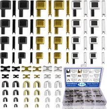 144PCS Zipper Repair Kit   4 Sizes  3, 5, 8, 10 , Insertion Pins, 3-Color Zi