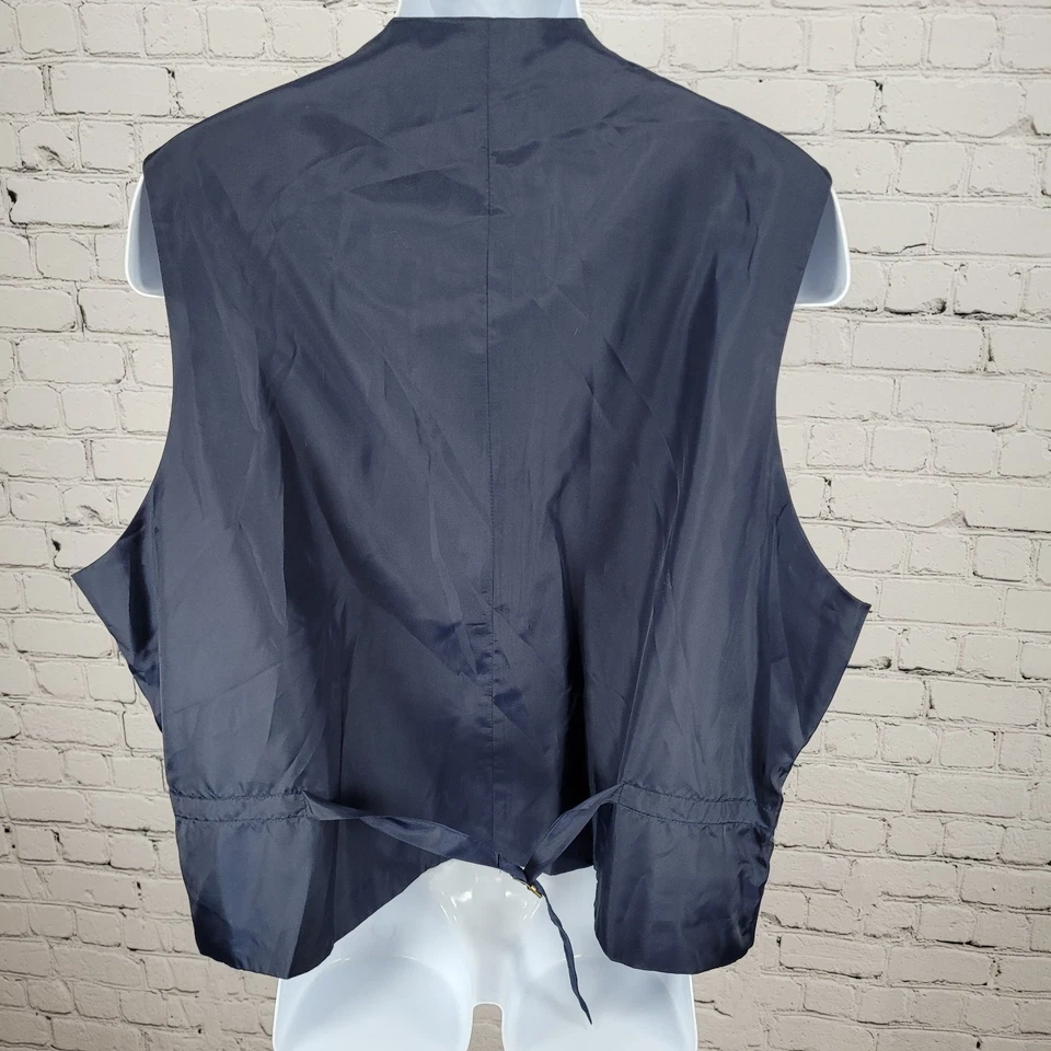 NUEVO CON ETIQUETAS TMG Azul Medianoche Cintura Abotonada Formal Baile de graduación Boda Abrigo Traje Chaleco Talla 50L Foto 2 de 4