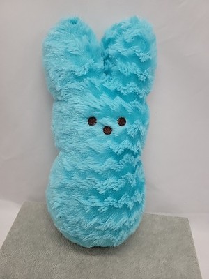 Peeps 10'' Marshmallow Bunny Rabbit Blue Chevron Plush Stuffed Striped Fur 2016