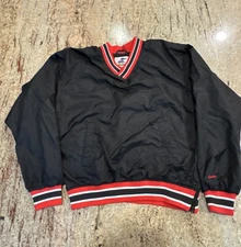 Eastbay Pullover Jacket Red Blk Sz M Vintage 90s Nylon Windbreaker