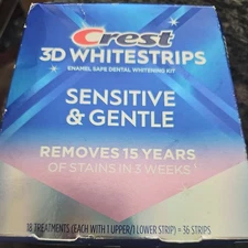 Crest 3D Whitestrips Sensitive & Gentle Removes 15 Years Of Stains exp 11/2026