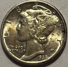 1938 10c Mercury Dime MS