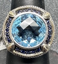 Effy Blue Topaz/Sapphire Men s Ring In Silver...