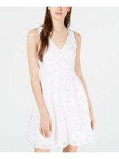 CRYSTAL DOLLS Womens Fit + Flare Dress White Sleeveless Juniors 15
