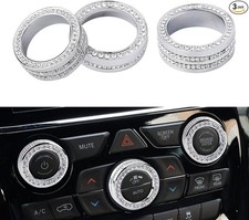 Accessories Bling Accessories Crystal AC Knob Covers Auto Interior Silver