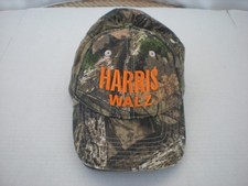 (2) Harris Walz Official Campaign Hats Cap Camo Orange USA Made Unionwear
