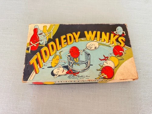 Vintage 1940s Parker Brothers “Tiddledy Winks” Game – Complete/Partial – Origina