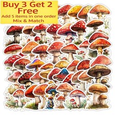 50pc Waterproof Vinyl Stickers Cartoon Mushrooms Luggage Phone Laptop Car Fridge 50pc Waterproof Vinyl Stickers Cartoon Mushrooms Luggage Phone Laptop Car Fridge