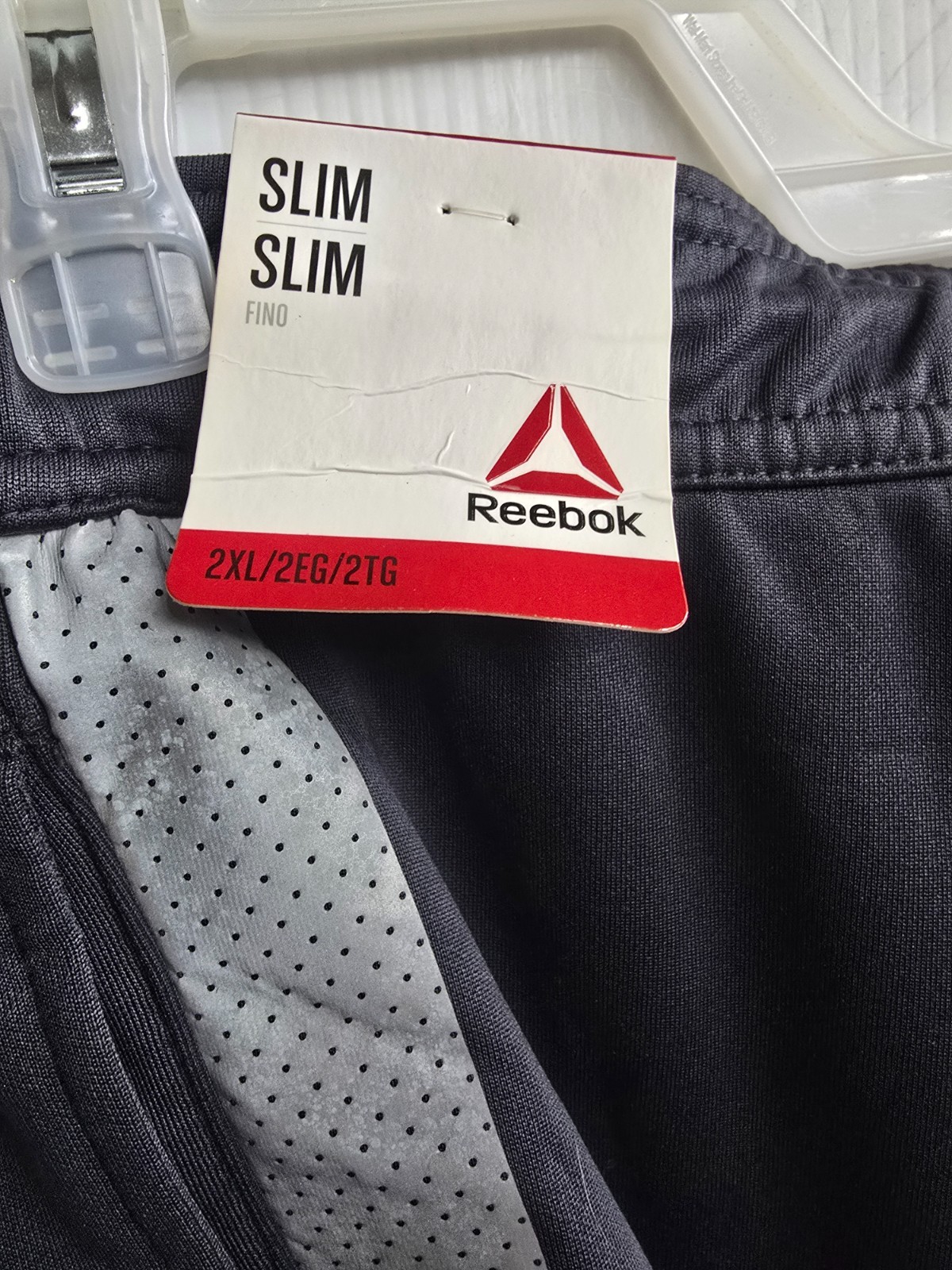 Reebok NEW Men's Blue Gray Slim Elastic Waist Drawstring Interlock Pants thumbnail 3