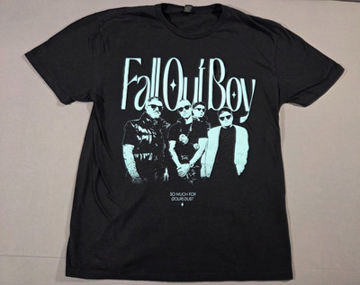 Fall Out Boy Shirt Adult Large Black Baby Blue 2024 Concert Tour USA Y2K