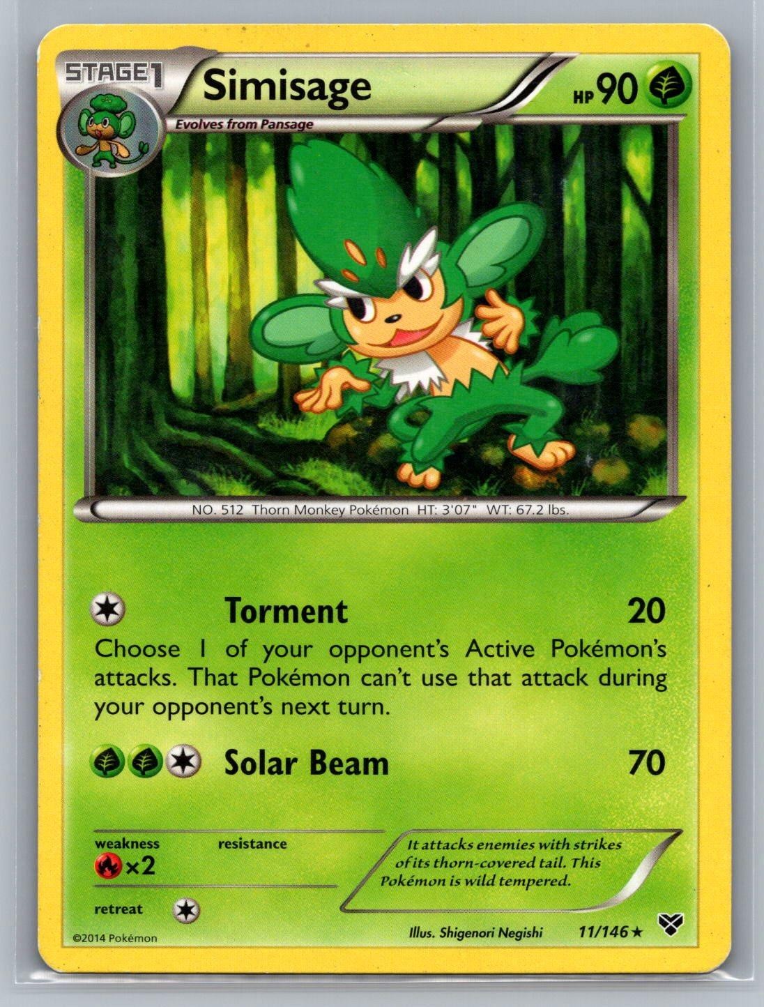 Simisage 11/146 Rare XY Base Set Pokemon HP