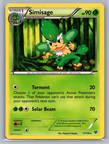 Simisage 11/146 Rare XY Base Set Pokemon HP