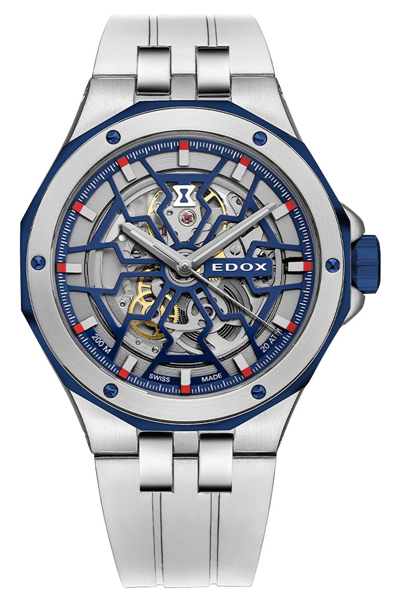 Edox Delfin Mecano Automatic Steel Rubber Divers Mens Watch 85303