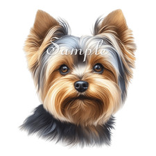 Yorkshire Terrier -Fabric Art Quilt Block/Panel -Dog Breed Portrait - Cotton #35
