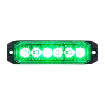 6 High Power LED ''Competition Series'' Slim Strobe Light - Green