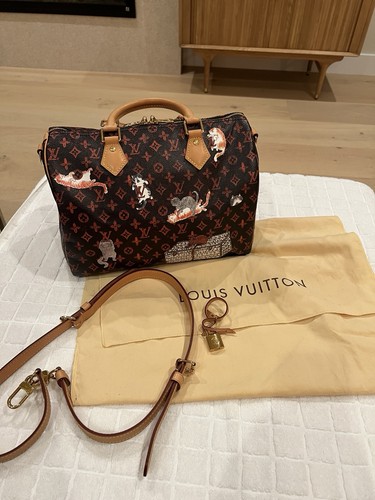 Louis Vuitton Speedy Bandouliere 30 Grace Coddington Catogram Monogram Canvas