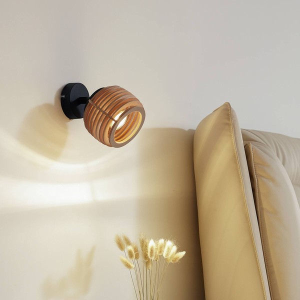 Lindby Wandleuchte, Wandlampe Innen 'Ediz' (Modern) In Schwarz Aus Holz (1 Flamm-image