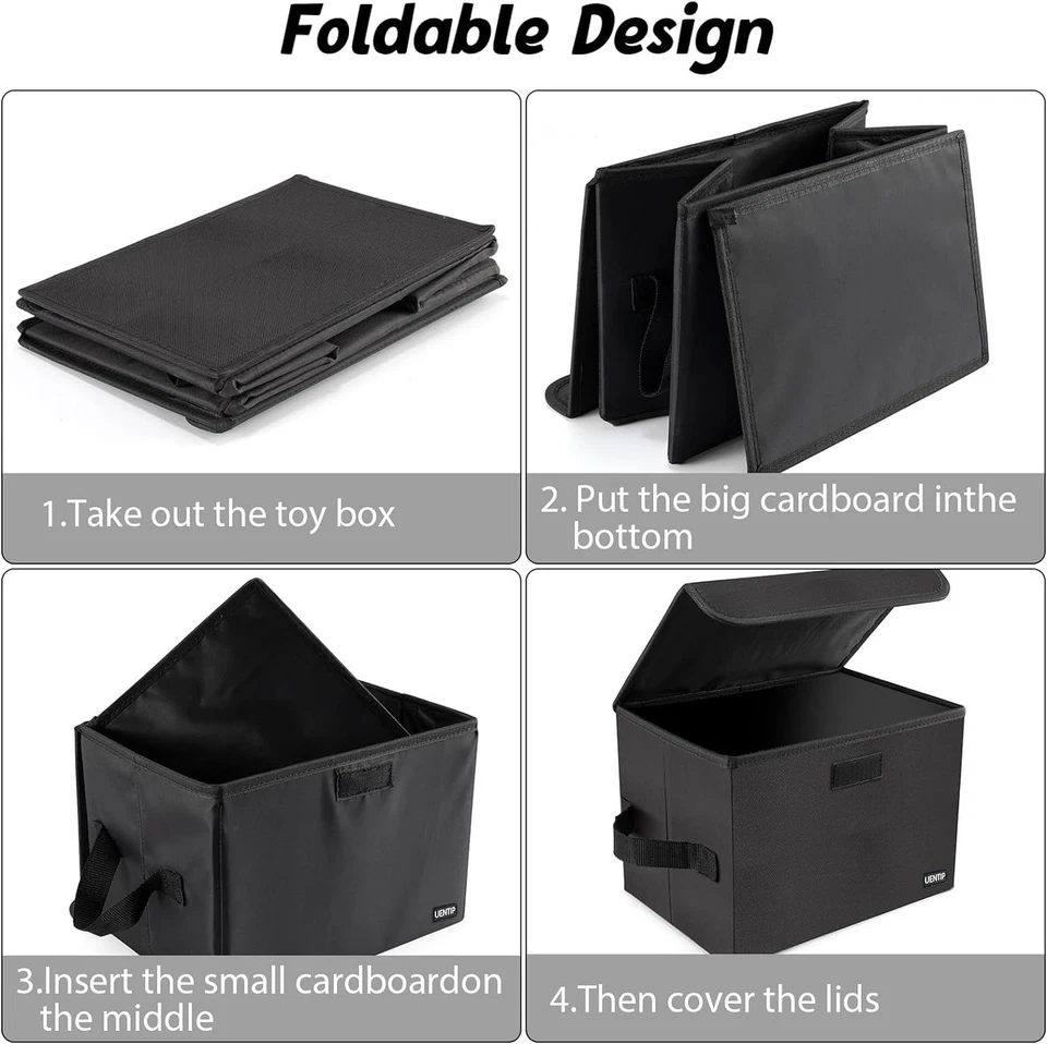 Vinyl Record Storage Box for 12inch LPs,Holds up to 80 Albums,Collapsible Sto... - Image 4 of 4