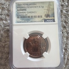 Lot of 5 1808 India 10cash Admiral Gardner Ngc Nice Coin