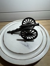 Vintage Cast Iron Brass Miniature Replica Civil War Mini Cannon Wheels Move 4.5  
