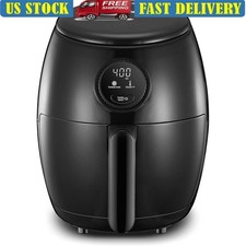 Air Fryer 2.1 Qt Non-Stick Digital Control Healthy Cooking 1000W Compact Black