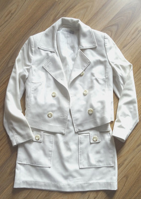 More & More Rock+Blazer Minirock Jacke Kostüm Gr.38+40 Cremeweiß