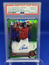 Ceddanne Rafaela Bowman Chrome 2022 Green Refractor /99 Auto