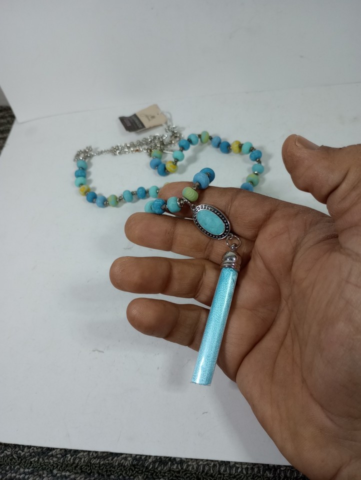 JILZARAH Handmade Clay Beads BLUE&Yellow Beaded Necklace | eBay