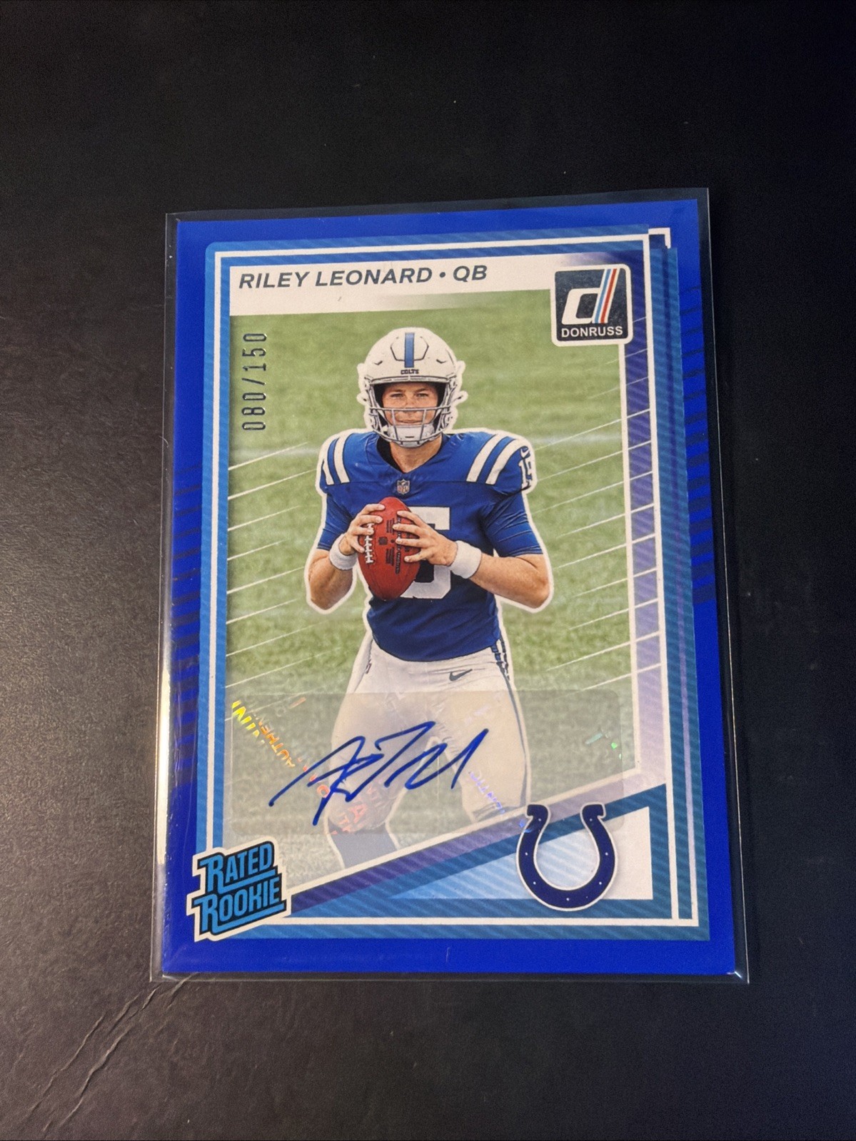 2025 Donruss Rated Rookie Auto Blue  /150 Riley Leonard