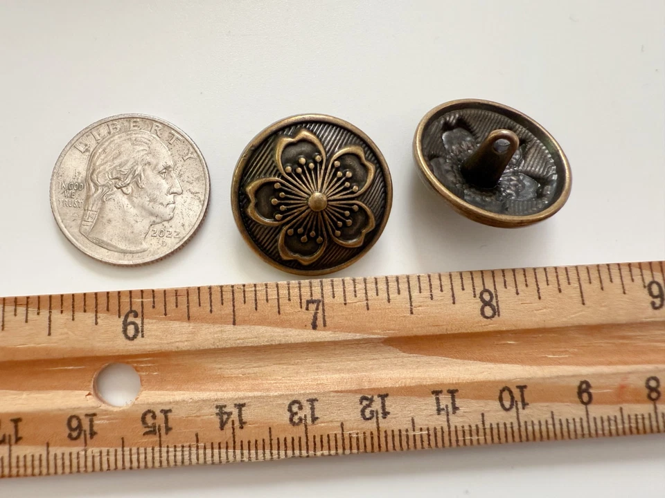 5PC Red Copper Metal Buttons Shank Buttons Sew On Buttons 25mm 1 Inch - Image 4 of 4