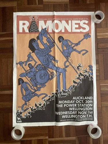 Original RAMONES 1989 Concert Auckland poster VERY BEAUTIFUL DESIGN