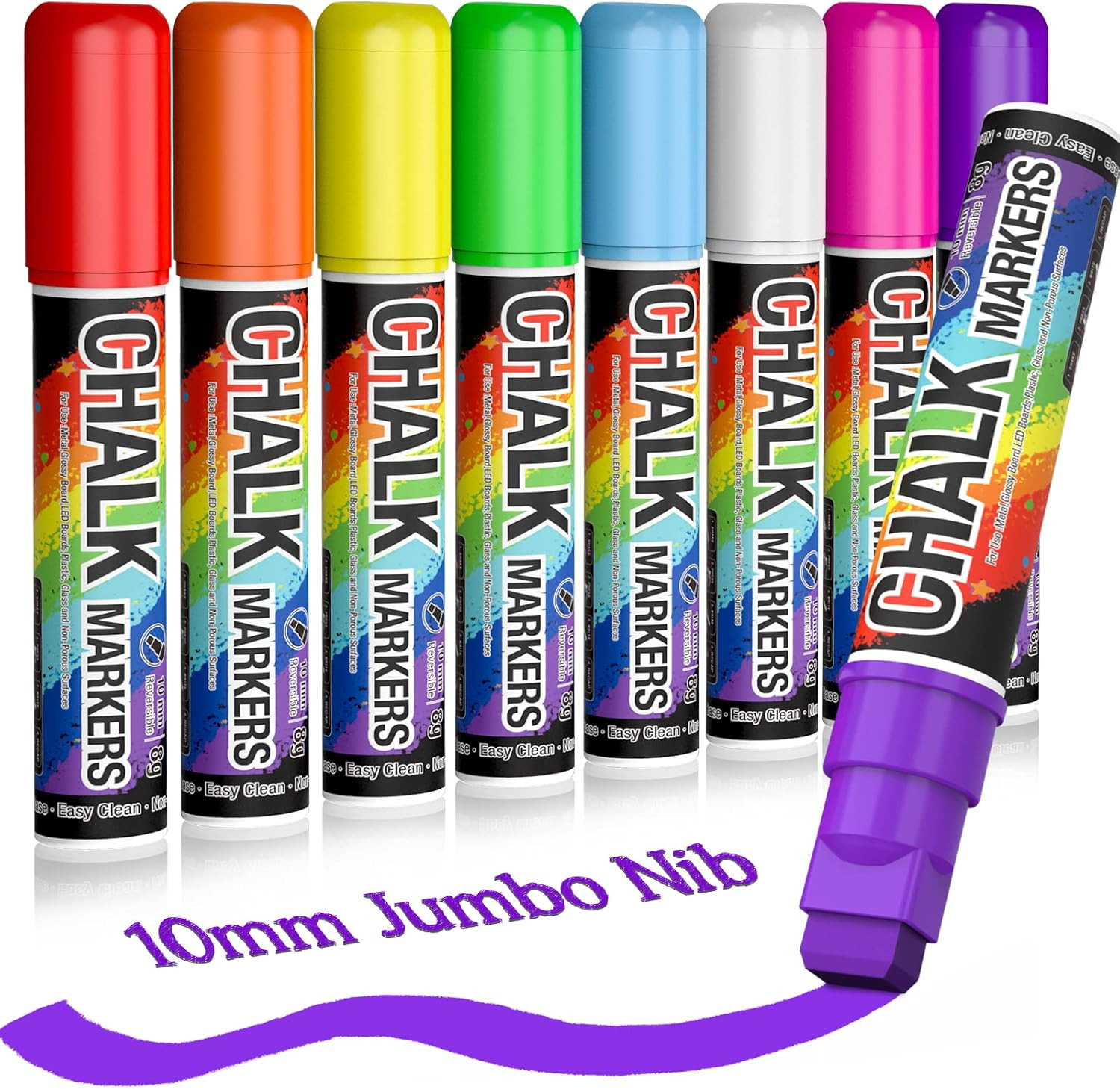 For Cars Washable, 10mm Jumbo Liquid Chalk Pens For Art Wedding S