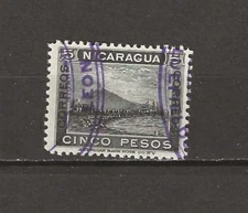 NICARAGUA - 1862 USED MOUNTAIN PEAK STAMP - SCOTT 133 - C38