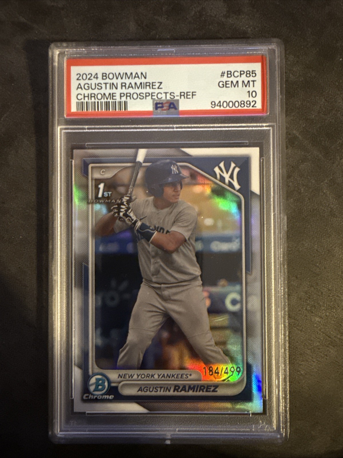 2024 Bowman - Chrome Prospects Agustin Ramirez #BCP-85 Refractor /499 (RC)