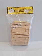 Forster Vintage 38 Wood No-Roll Handi Craft Clothespins Made in USA - Open Bag