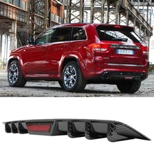 Carbon Fiber Look Car Rear Diffuser Fins Bumper Lip For Jeep Grand Cherokee SRT