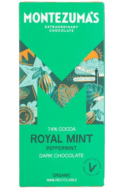 Organic Royal Mint Dark Chocolate 90g (Montezuma's) - Image 2