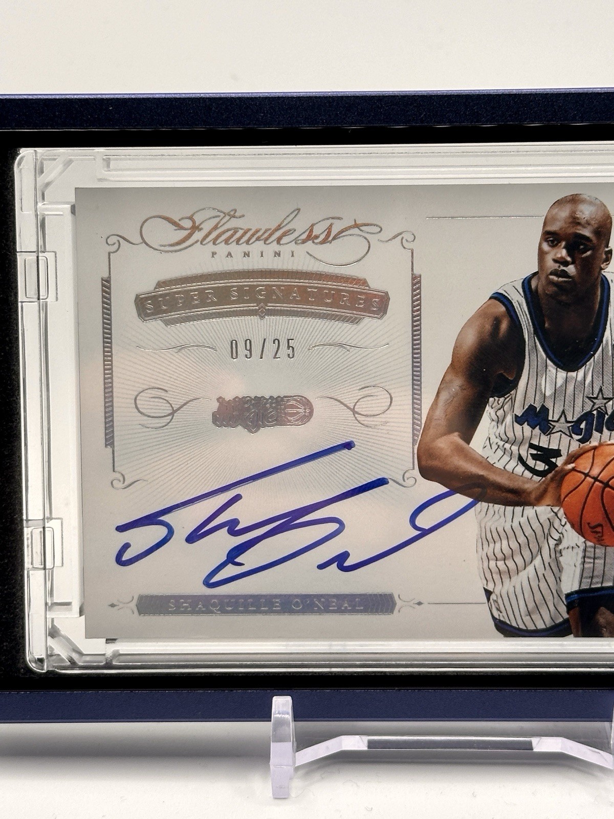2015 Panini Flawless Shaquille O'Neal Super Signatures Blue Auto /25 view 2